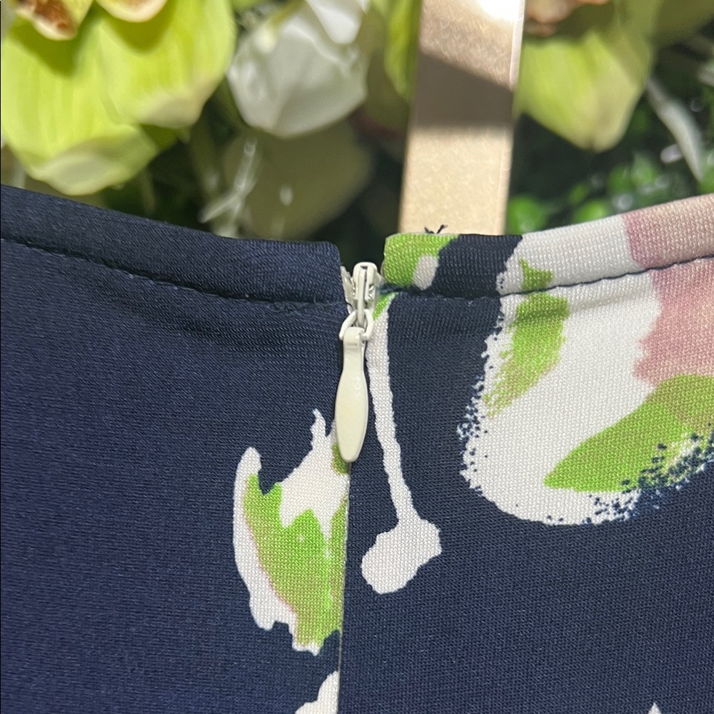 Wisp Ceena Jersey Navy Floral Sleeveless Midi Dress - Multicolor Floral size 10 - Picture 7 of 7